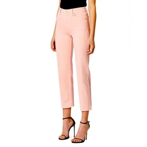 HUDSON Soft Pink Remi Straight Cropped Denim Jeans - Picture 2 of 7
